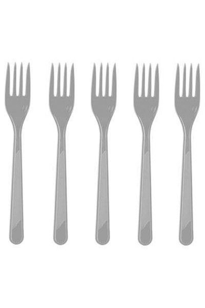Partimarka Plastic Silver Silver Fork 25 Pieces