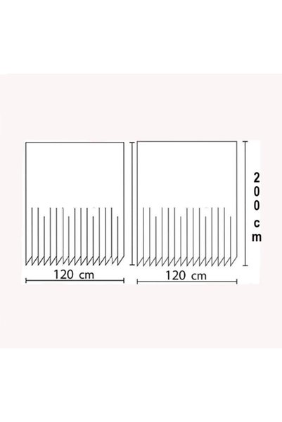 Zethome بانيو بيرديسي 2x120x200 CIft Kanat Duş Perdesi Halka Hediyeli 4247 Duşakabin Perdesi Kahverengi