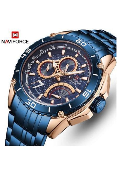 Naviforce Men's Functional Leather Cord Wristwatch 984