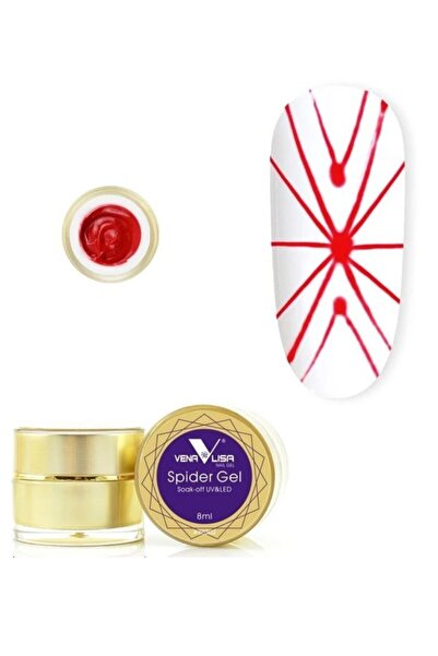 Venalisa 8 ml Kırmızı Spider Gel Nail Art Örümcek Ağı Jel