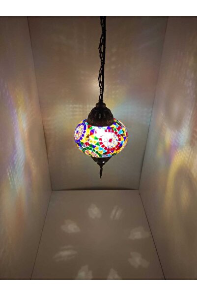 alaca gül Osmanlı Otantik Mozaik Tekli Tavan Sarkıt Avize