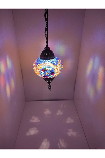 alaca gül Osmanlı Otantik Mozaik Tekli Tavan Sarkıt Avize