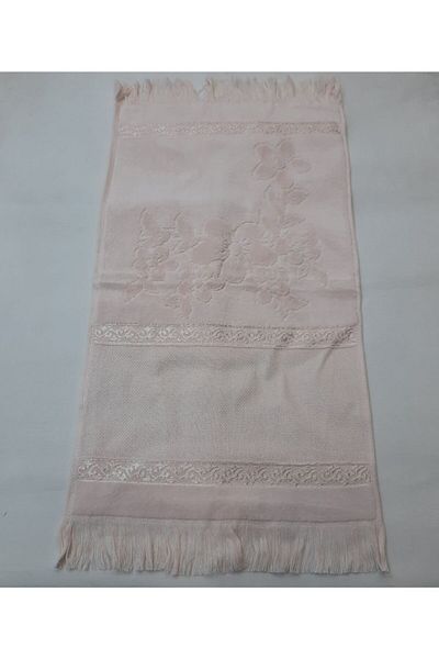 BERKAY Fringed Clover Motif Intermediate Etamine Velvet Kitchen Towel from Sun Tekstil 30x50 Cm