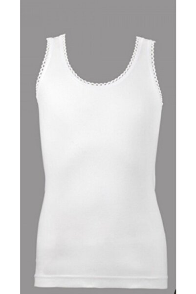 Çift Kaplan Kız Çocuk Ribana Beyaz Atlet 500