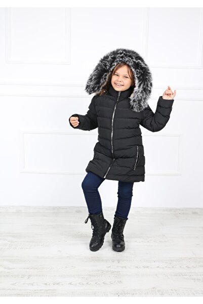 B&T Дівчачий чорний плюшевий пальто