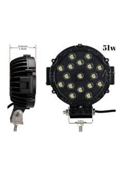 Rock Off Road 51watt 17 Led Sis Lambası Max Güçlü Işık Siyah Gövde
