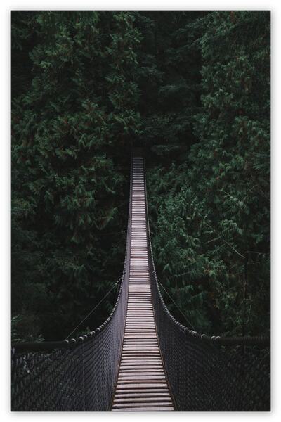 Cakatablo Ahşap Tablo Orman Içine Uzanan Asma Köprü (35x50 Cm Boyut)