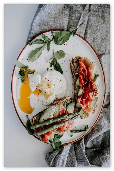 Cakatablo Wooden Table Delicious Breakfast Plate (35X50 cm Size)