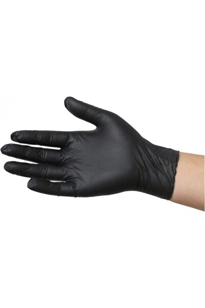 XLINETATTOO 100 Adet Extra Kalın Siyah Eldiven L