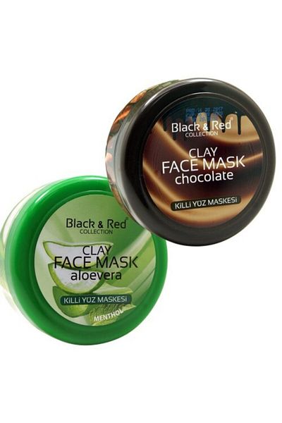 Black Red Aloe Vera Clay Face Mask 400ml + Chocolate Clay Mask 400ml