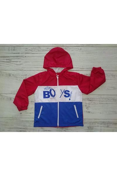 ÇOCUK GİYİM MERKEZİ Boy's Red Hooded Raincoat