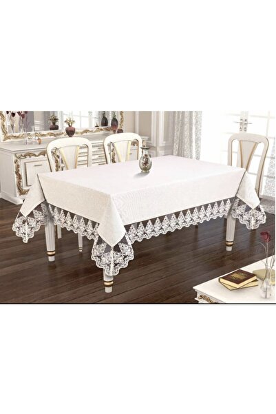 toprak Mysslife Koza Masa Linen Simli Geniş Kordon Fransız Güpürü Avangarde M...