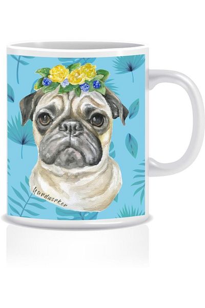 Officeküp كوب قهوة بورسلين من Hug The Pug