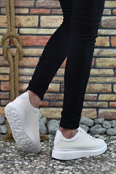 Riccon 3D Baskılı Beyaz Erkek Sneaker
