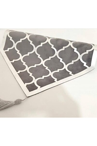 Diva Home عداء مخملي مطبوع من الجلد باللون الرمادي على شكل قرص العسل