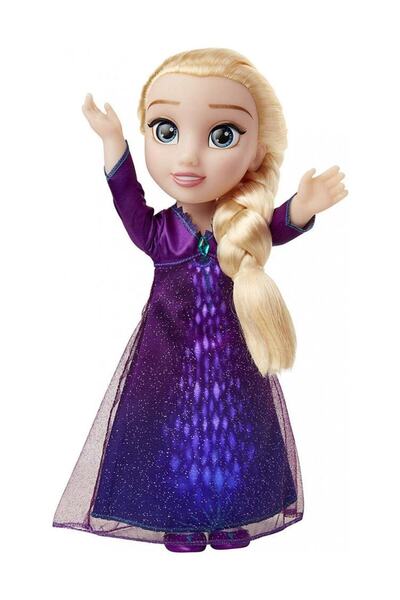 Disney Frozen Mor Elbiseli Frozen 2 Müzikli ve Işıklı Elsa 35 cm