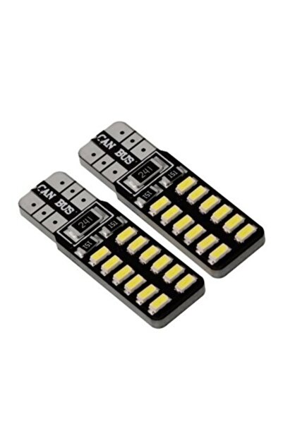 Cnk Oto T10 Led Dipsiz 5w Canbus 24 Ledli Beyaz Park Plaka Ampül 2 Adet