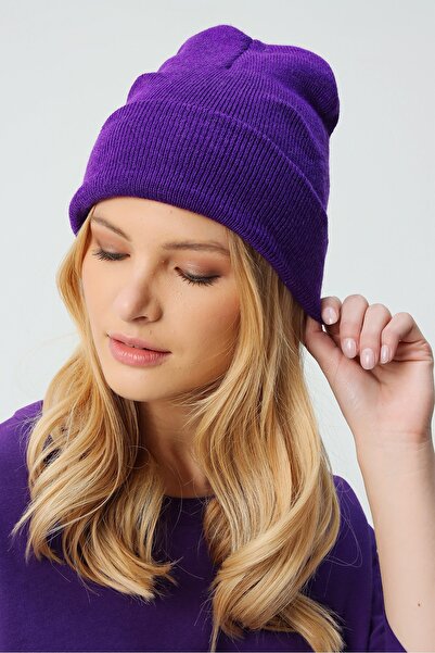 Trend Alaçatı Stili Beanie - Purple - Casual