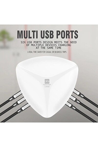 Pektrend Ldnıo 6 Usb Li Qc3.0 Fast Charging Featured Usb Charger-a6801