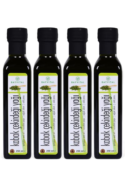BAYVİTAL 4 Pieces X 250 ml Cold Pressed Pumpkin Seed Oil 1 Lt