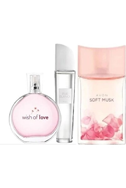 AVON Pur Blanca + Soft Musk + Wish Of Love Edt 50 ml Kadın Parfüm Seti 233690...