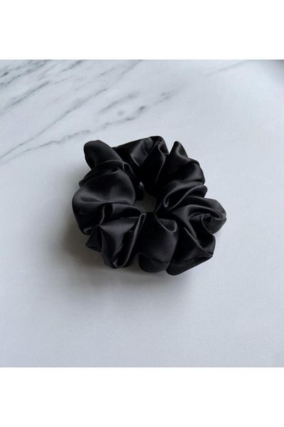 Mathilda Aksesuar Silk Satin Fabric Elastic Buckle Black