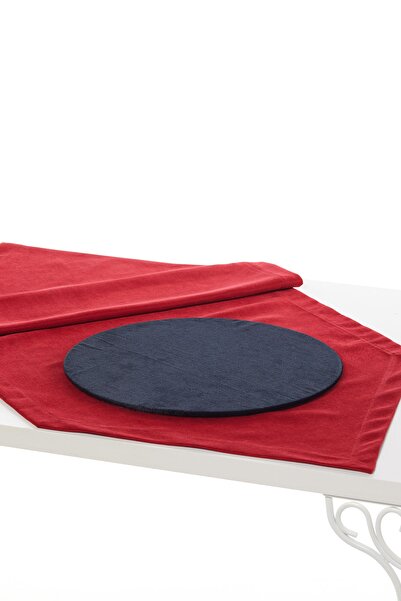 AYSHOME Червоний бігунок і набір з 4 чорних підставок