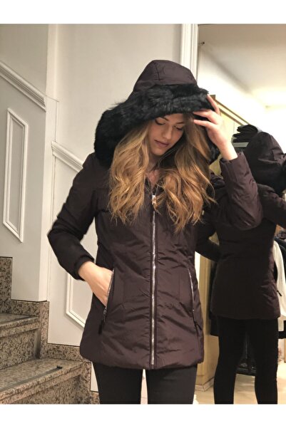 PIQUE Kadın Mor Kapüşonlu Mont