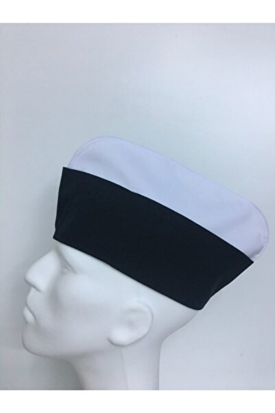 ADALILAR İŞ ELBİSELERİ قبعة الشيف ذات النطاقات السوداء