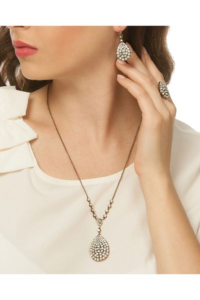 Aşina Gümüş Damla Diamond Mounted Hürrem Sultan Set