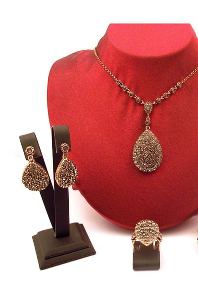 Aşina Gümüş Damla Diamond Mounted Hürrem Sultan Set