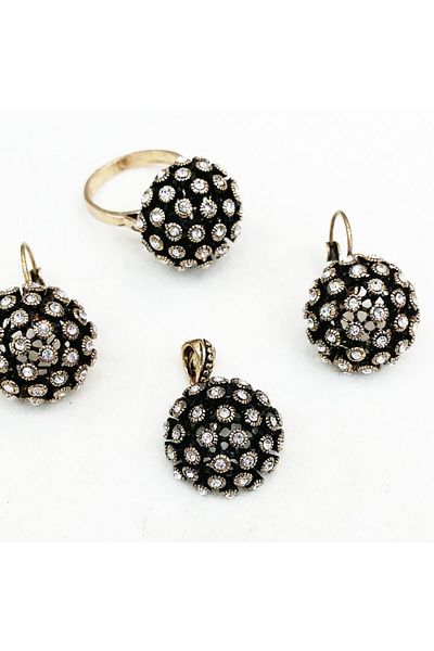 Aşina Gümüş Gold Gorgeous Century Dome - Diamond Coated Women's Set