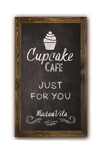 Retro Duvar Tipi Çerçeveli Kara Tahta Yazı Tahtası Menü Tabela Menü Tahtası 100x60cm