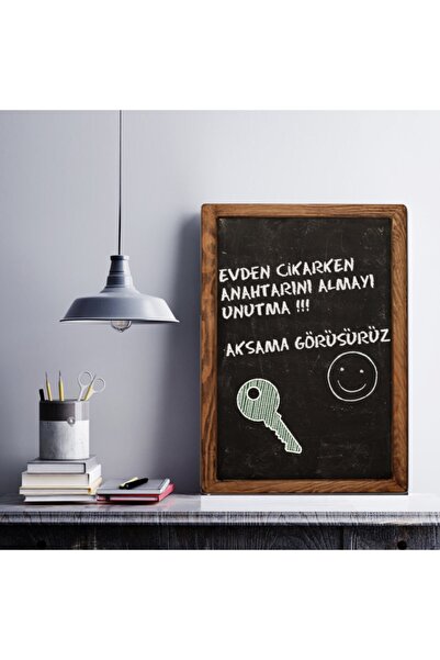 Retro Duvar Tipi Çerçeveli Kara Tahta Yazı Tahtası Menü Tabela Menü Tahtası 100x60cm