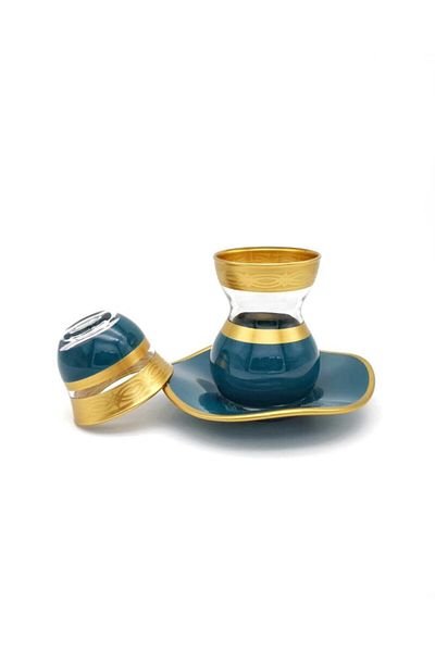 ÖzcamKristal 18 Piece Tea Set for 6 People