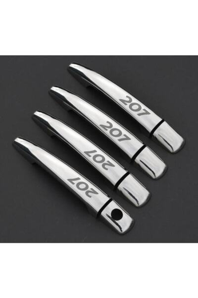 KromGaraj Peugeot 207 Krom Kapı Kolu Tk 2006-2012 4kapı Paslanmaz Çelik Yaz