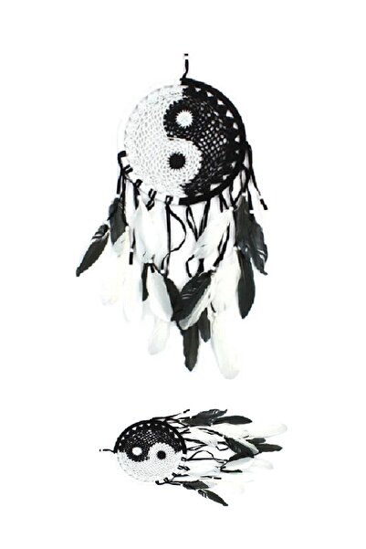 PİRAMİGO Düş Kapanı Siyah Beyaz Rüya Kapanı Dream Catcher Ying Yang