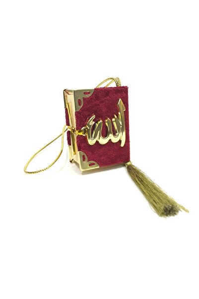 SİNA HEDİYELİK Mini Kadife Kaplı Kuranı Kerim Bordo (5 Adet)