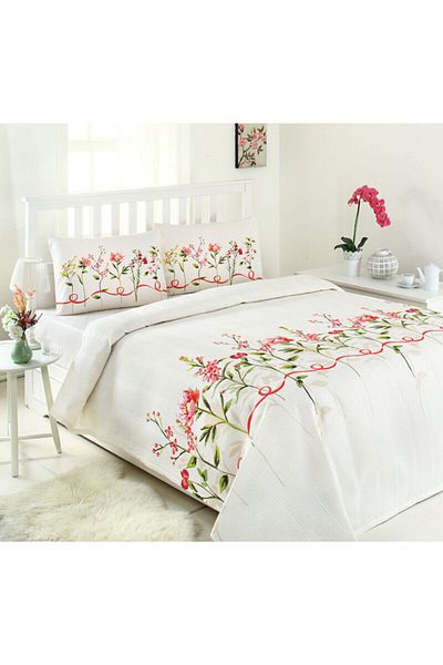 Özdilek Cream Colored Pamela Single Pique Set - 160x230