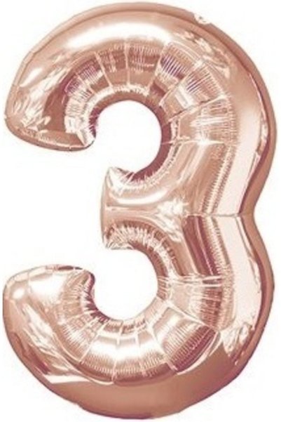 Ekin Süs Rosegold 3 Number Foil Balloon