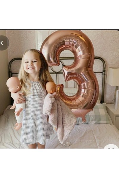 Ekin Süs Rosegold 3 Number Foil Balloon