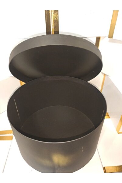 Stil Kutu Yuvarlak Silindir Kutu Siyah Renk Büyük Silindir Hediyelik Kutu Set