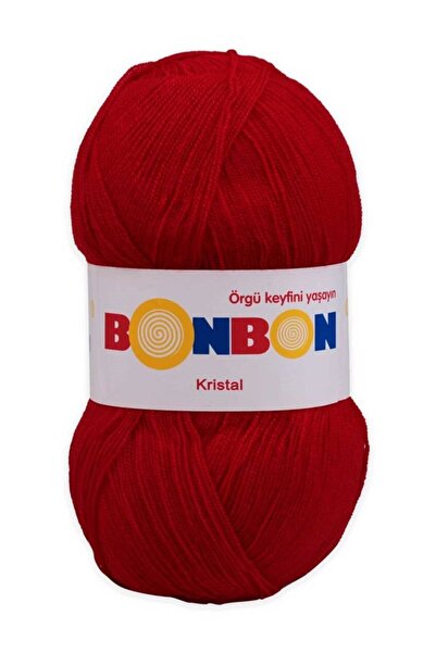 BONBON Akdenizpos Sm01 - حبل حياكة كريستال بونبون أحمر اللهب، موديل جديد