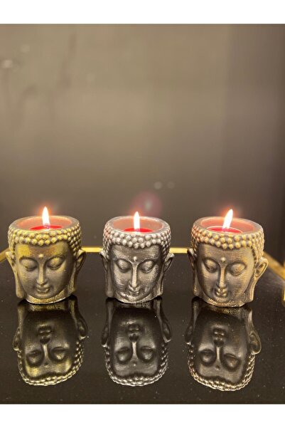 MeGgDecor 3 Lü Küçük Buda Mumluk