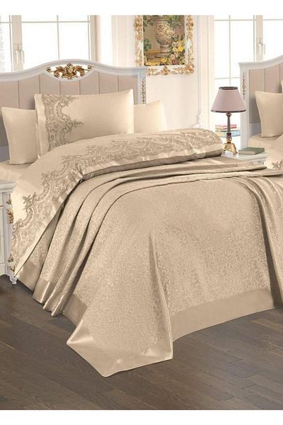 bursa çeyiz Brown French Lace Single Pique Set