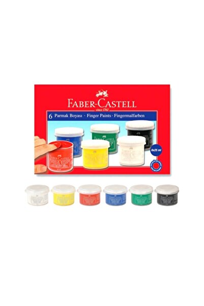 Faber Castell 6'lı Parmak Boyası 6 Renk Parmak Boyası 6x25ml