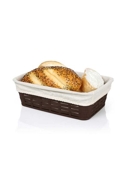Bora Plastik Wicker Patterned Bread Basket with Corner No:1 - Clothed B
