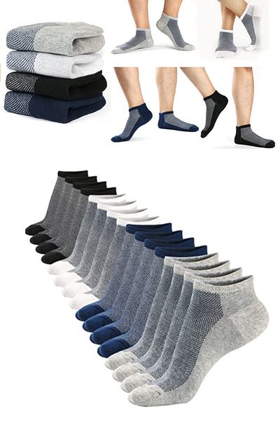 socksbox Пакет от 12 мъжки безшевни цветни къси чорапи