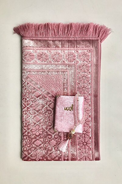 Kardelen Gelin Bohçaları Için Pembe Lüks Kadife Seccade