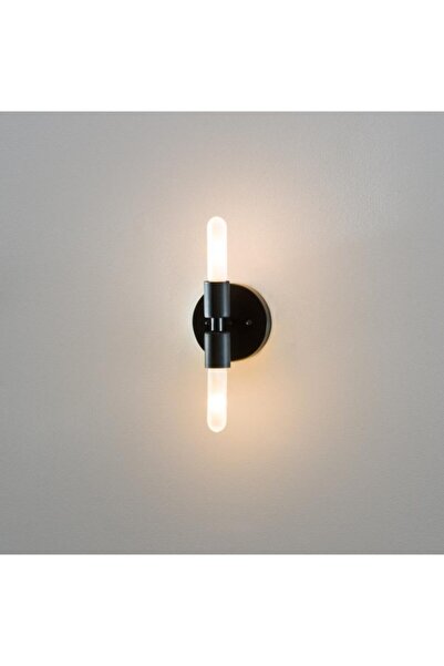 RİOLİGHT شمعدان حائط معدني أسود حديث 2xe27 مع حامل مصباح
